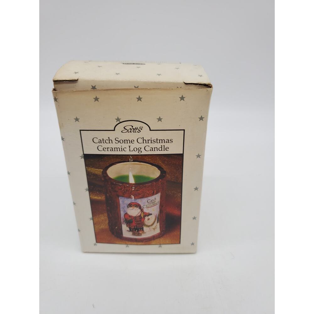 Holiday Ceramic Log Candle Holder